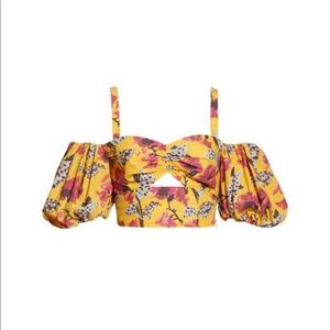 A.L.C. Melody Cold-Shoulder Floral-Print Crop Top